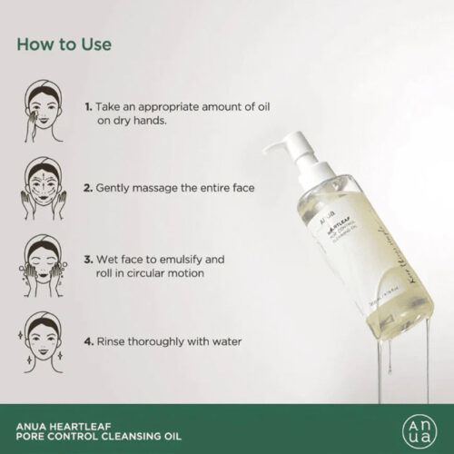 [Anua] Heartleaf Pore Control Cleansing Oil (2 Tamaños) - Imagen 9