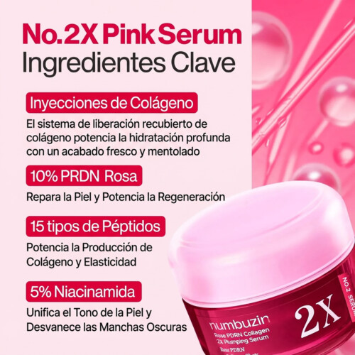 [NUMBUZIN] No.2 Rose PDRN Collagen 2X Plumping Serum 30ml - Imagen 4