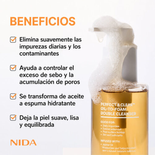 [NIDA] Perfect Clear Oil-To-Foam Double Cleanser 145 ml - Imagen 4